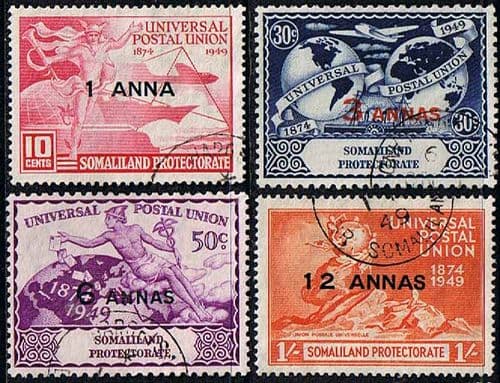 Somaliland Protectorate 1949 Universal Postal Union Set Fine Used