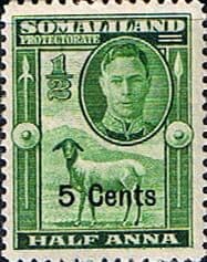 Somaliland Protectorate 1951 King George VI Decimal Surcharged SG 125 Fine Mint