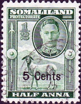 Somaliland Protectorate 1951 King George VI Decimal Surcharged SG 125 Fine Used