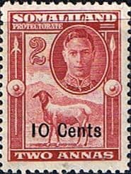 Somaliland Protectorate 1951 King George VI Decimal Surcharged SG 126 Fine Mint