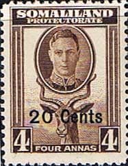 Somaliland Protectorate 1951 King George VI Decimal Surcharged SG 128 Fine Used