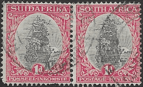 South Africa 1926 Van Riebeecks Ship SG 31 Horizontal Pair Fine Used