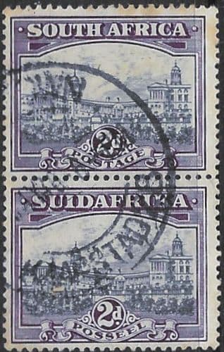 South Africa 1930 Groot Schuur SG 44d Vertical Pair Fine Used