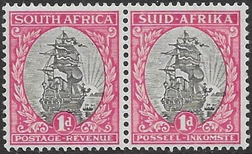 South Africa 1933 Van Riebeecks Ship SG 56 Horizontal Pair Fine Mint