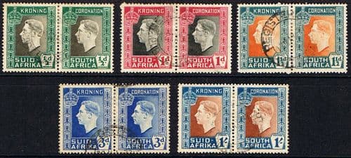 South Africa 1937 King George VI Coronation Set Fine Used