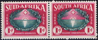 South Africa 1939 Huguenot Landing SG 83 Horizontal Pairs Fine Mint