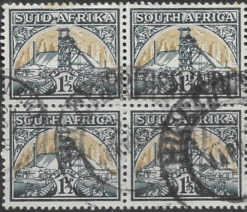 South Africa 1941 Gold Mine SG 87 Block of 4 Fine Used