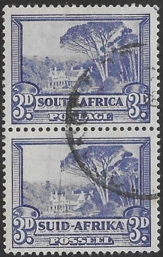 South Africa 1947 Groot Schuur SG 117a Vertical Pair Fine Used