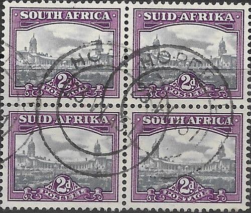 South Africa 1947 Union Building Prtoria SG 116 Block of 4 Fine Used