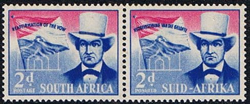 South Africa 1955 Voortrekker Covenant Bi Lingual Pair Fine Mint