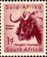 South Africa 1959 Wild Animals SG 171 Wildebeest Fine Mint