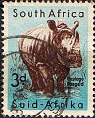 South Africa 1959 Wild Animals SG 172 Rhinoceros Fine Used