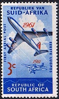 South Africa 1961 SG 220 Aerial Post Plane Fine Mint
