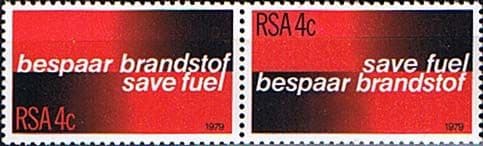 South Africa 1979 Fuel Conservation Se-tenant Pair Fine Mint