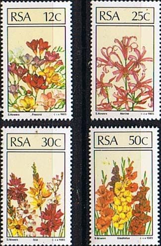 South Africa 1985 Flowers Floral Emigrants Set Fine Mint