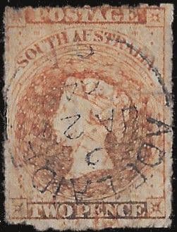 South Australia 1856 Queen Victoria SG 8 Good Used