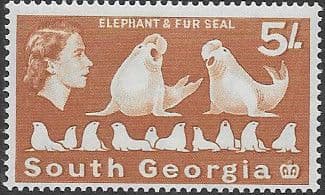 South Georgia 1963 Southern Elephant Seal and South American Fur Seal SG 13 Fine Mint