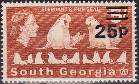 South Georgia 1971 Elephant and Fur Seal SG 30 Fine Mint