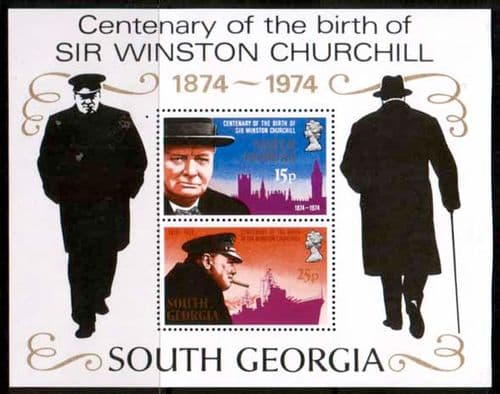 South Georgia 1974 Churchill Centenary Miniature Sheet Fine Mint