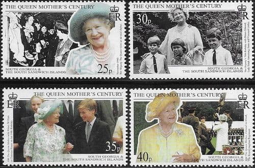 South Georgia 1999 Queen Mother Century Set Fine Mint