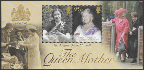South Georgia 2002 Queen Mothers Commemoration Miniature Sheet Fine Mint