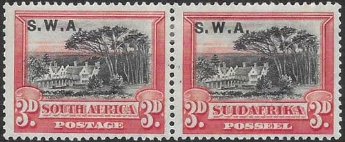 South West Africa 1927 Groot Shuur Horizontal Pair SG 61  Fine Mint