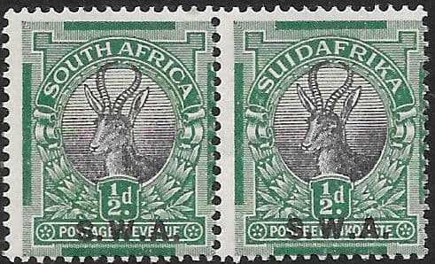 South West Africa 1927 Springboc Pair SG 58 Fine Mint