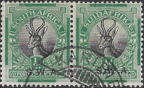 South West Africa 1927 Springboc Pair SG 58 Fine Used
