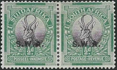 South West Africa 1927 Springboc Pair SG 58b Fine Mint