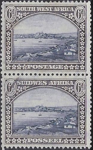 South West Africa 1931 Luderitz Bay Vertical Pair SG 79  Fine Used