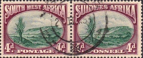 South West Africa 1931 Waterberg Horizontal Pair SG 78 Fine Used