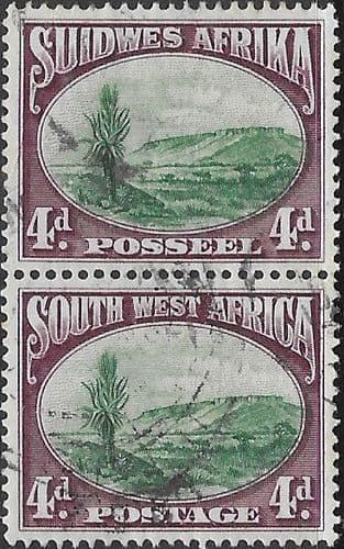 South West Africa 1931 Waterberg Vertical Pair SG 78 Fine Mint