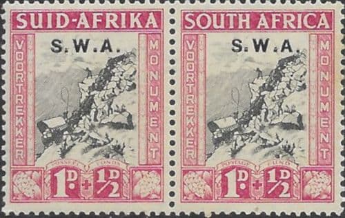 South West Africa 1935 Voortrekker Memorial SG 93 Pair Fine Mint