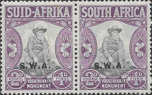 South West Africa 1935 Voortrekker Memorial SG 94 Pair Fine Mint