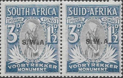 South West Africa 1935 Voortrekker Memorial SG 95 Pair Fine Mint