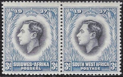 South West Africa 1937 Coronation Horizontal Pair SG 101 Fine Mint