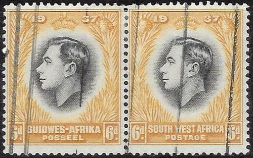 South West Africa 1937 Coronation Horizontal Pair SG 103  Fine Used