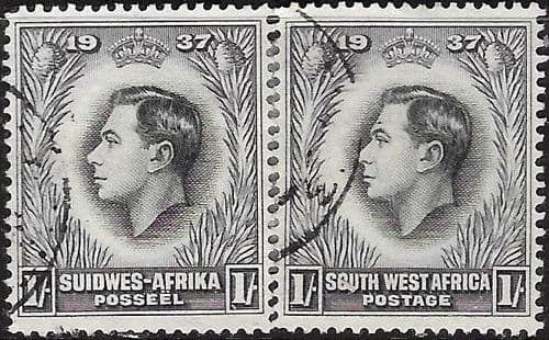 South West Africa 1937 Coronation Horizontal Pair SG 104 Fine Used