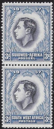 South West Africa 1937 Coronation Vertical Pair SG 101 Fine Mint