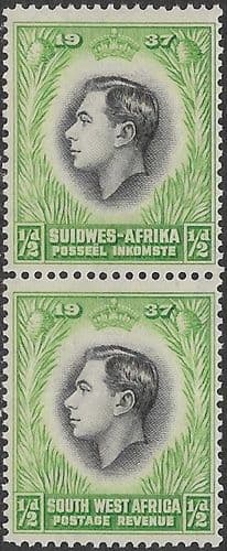 South West Africa 1937 SG 97 Coronation Vertical Pair SG 97 Fine Mint
