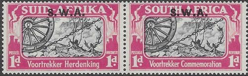 South West Africa 1938 Voortrek Commemoratio SG 109 Pair Fine Mint