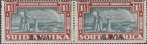 South West Africa 1938 Voortrek Commemoratio SG 110 Pair Fine Mint
