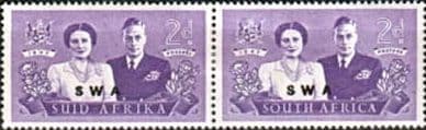South West Africa 1947 Royal Visit SG 135 Fine Mint Horizontal Pair