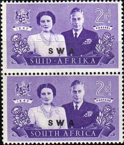 South West Africa 1947 Royal Visit SG 135 Fine Mint Vertical Pair