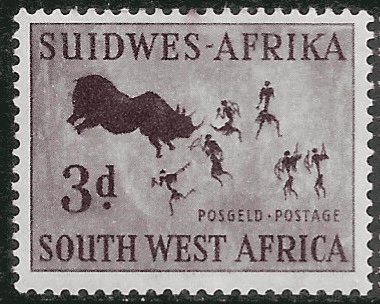 South West Africa 1960 Rock Paintings Rhinoceros Hunt SG 168 Fine Mint