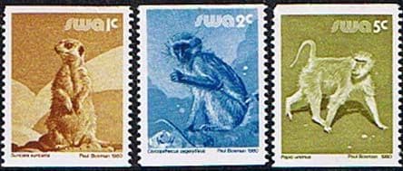 South West Africa 1980 Wildlife Coil Stamps Set Fine Mint