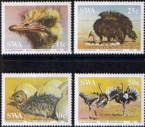 South West Africa 1985 Ostriches Set Fine Mint