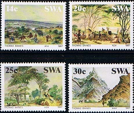 South West Africa 1987 Paintings by Thomas Baines Set Fine Mint