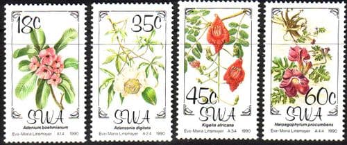 South West Africa 1990 Flora Set Fine Mint
