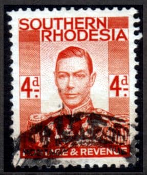 Southern Rhodesia 1937 George VI Head SG 43 Fine Used